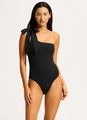 Beau One Shoulder One Piece - Black