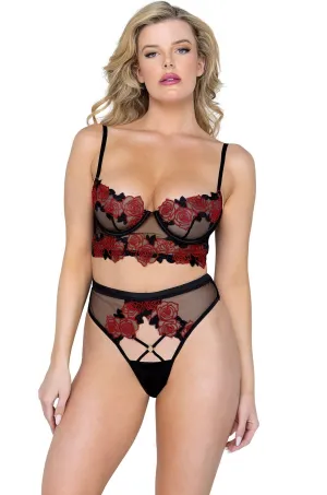 Black/Red Rosa bella lingerie