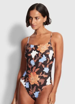 Boheme Square Neck Maillot - Black