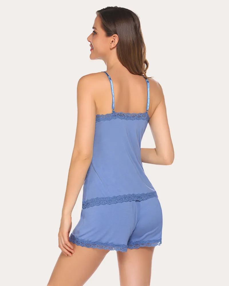 Cami Lace Trim Short PJ Set