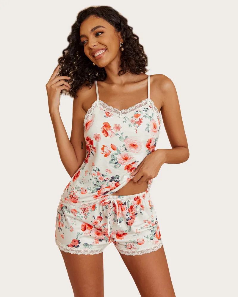 Cami Lace Trim Short PJ Set
