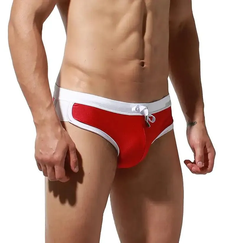 DESMIIT Men's Low Waist Swim Briefs with Removable Pad Bikini