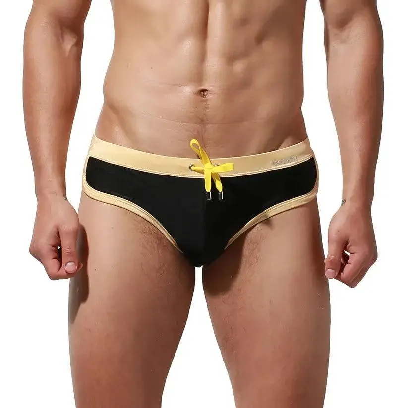 DESMIIT Men's Low Waist Swim Briefs with Removable Pad Bikini