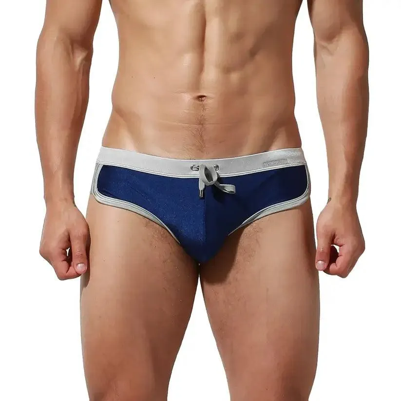 DESMIIT Men's Low Waist Swim Briefs with Removable Pad Bikini