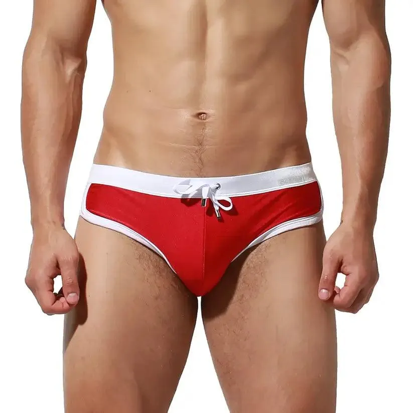 DESMIIT Men's Low Waist Swim Briefs with Removable Pad Bikini