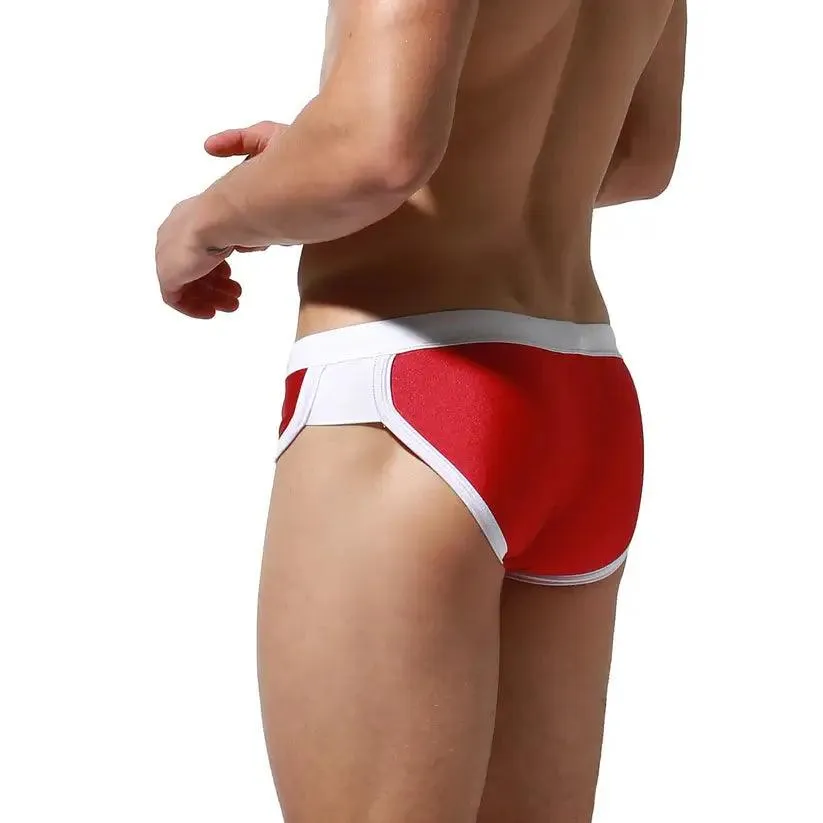 DESMIIT Men's Low Waist Swim Briefs with Removable Pad Bikini