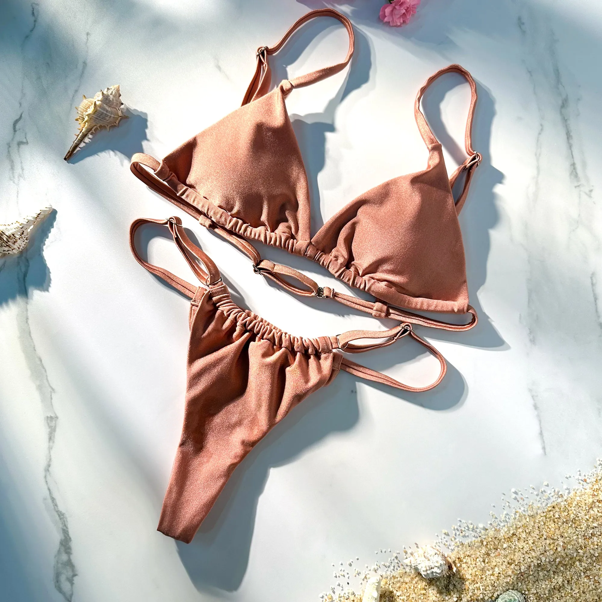 Dustyrose Classic Solid Color Bikini Set