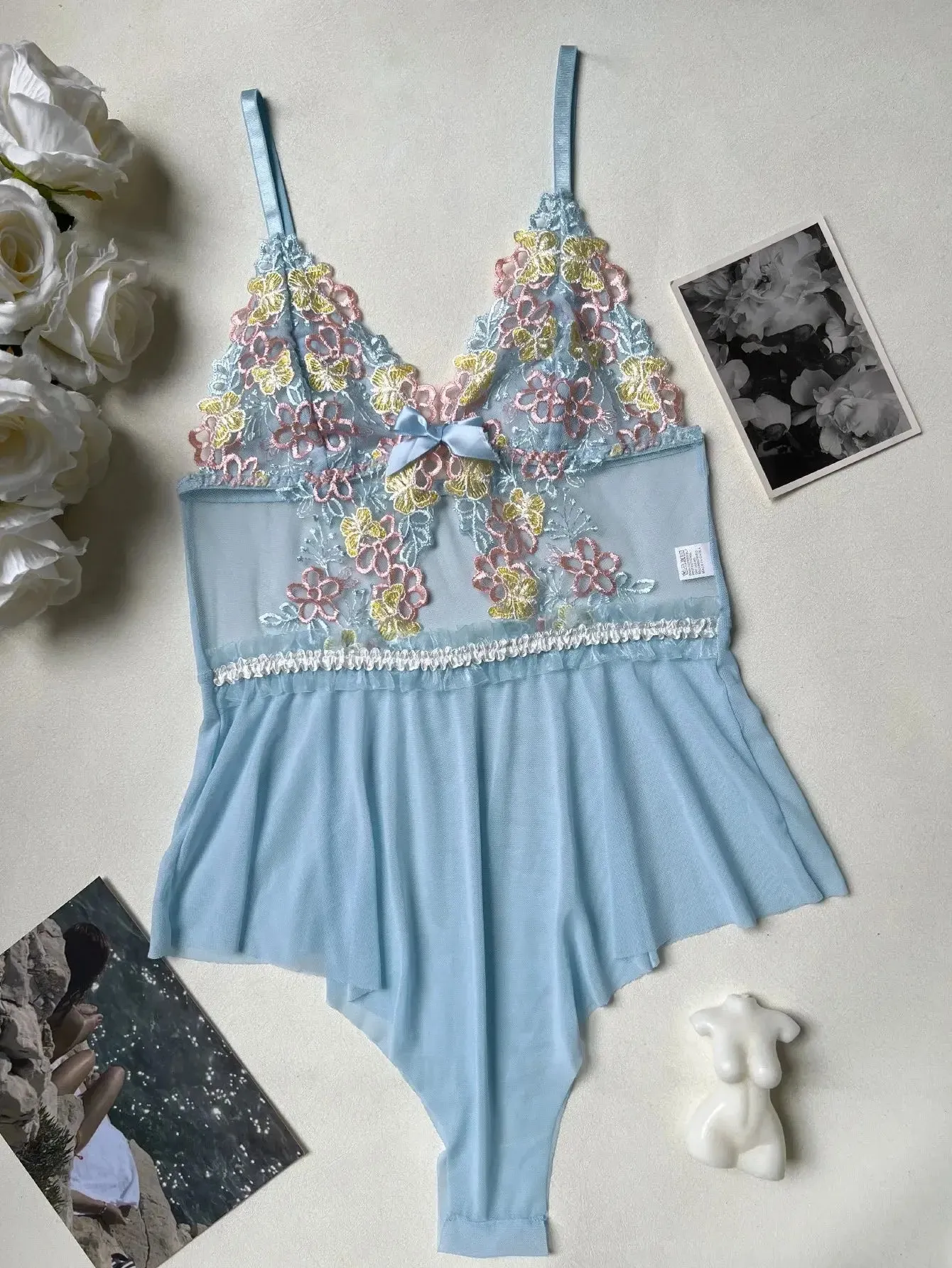 Fancy Mesh Skirt Lingerie Set