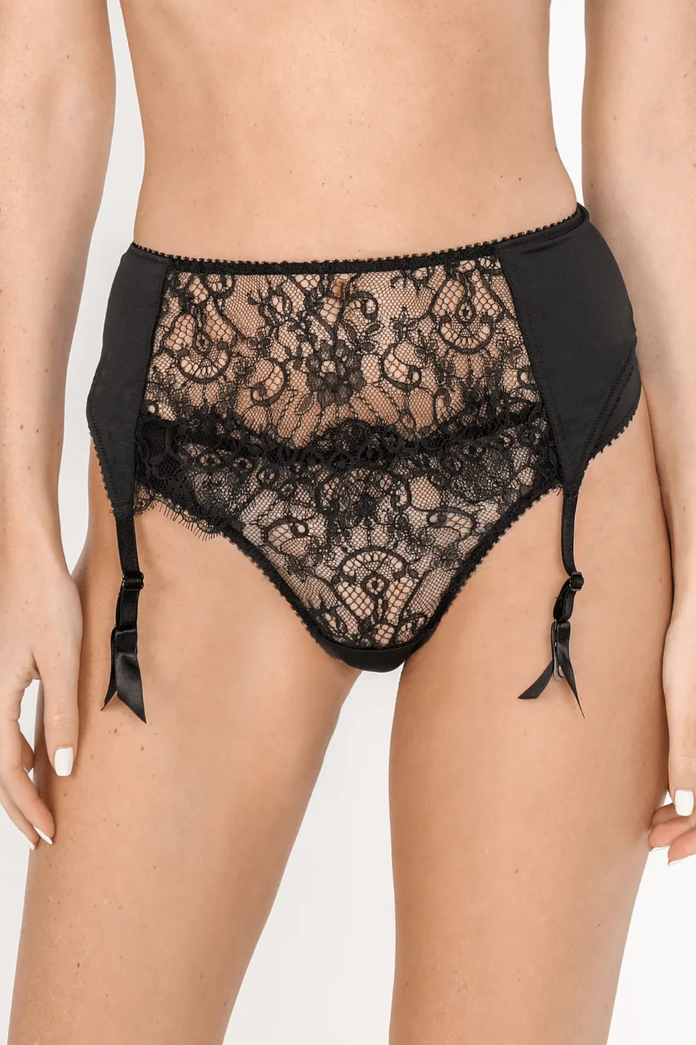 French Connection Suspender Belt in Black