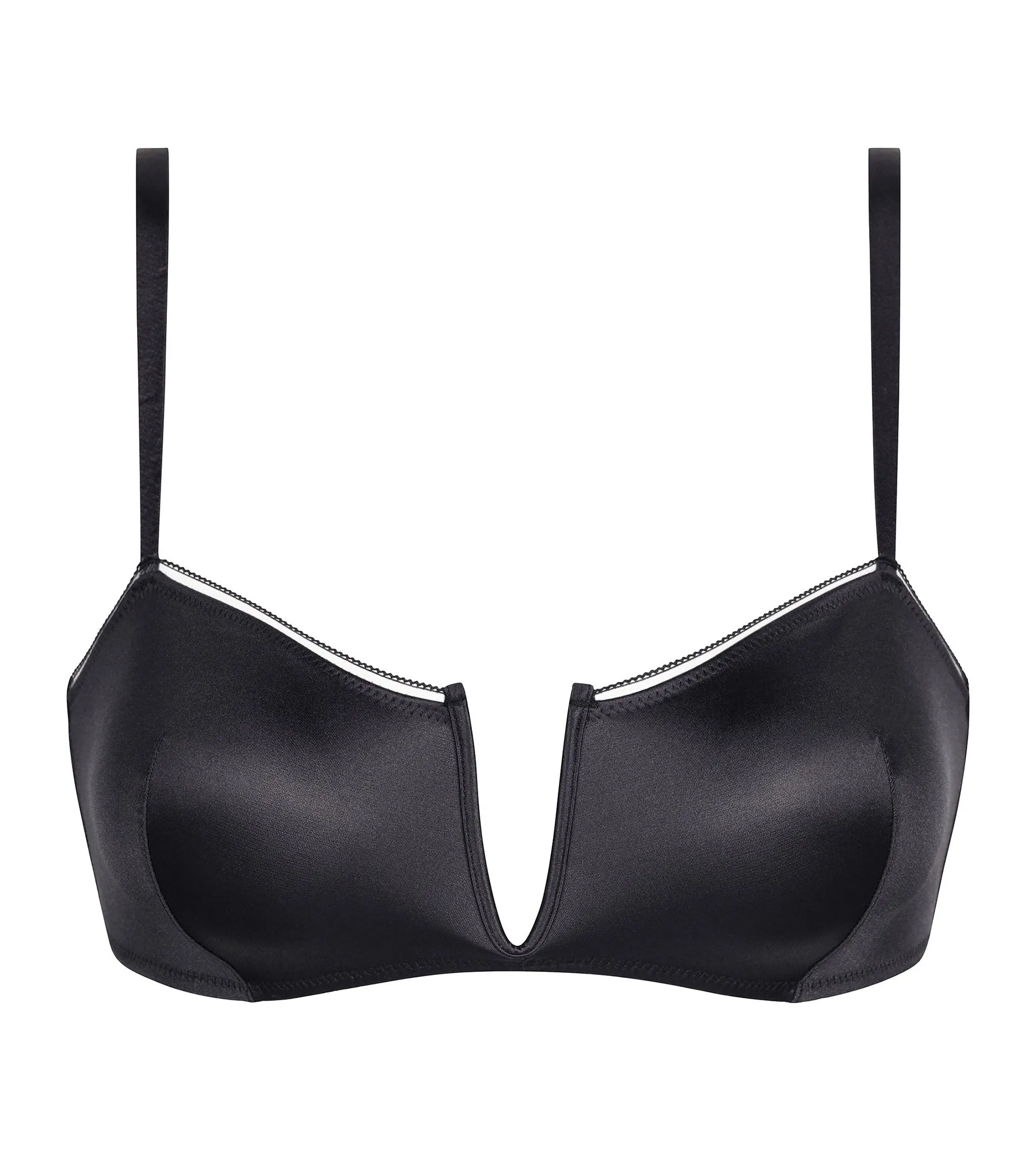 Grey satin microfiber underwired bandeau bra Dim Chéri