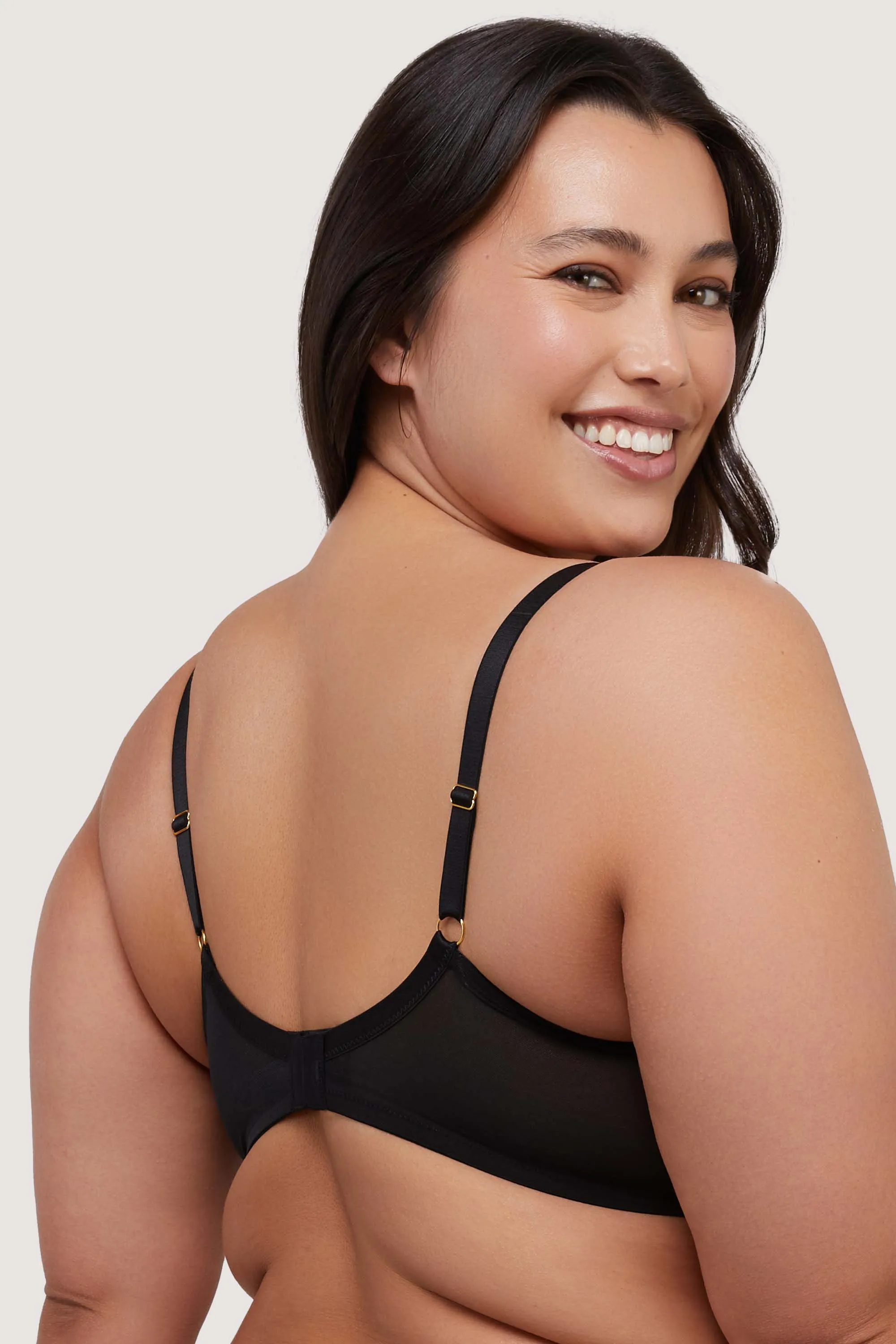 Jessie Pink and Black Whip Embroidery Balconette Bra