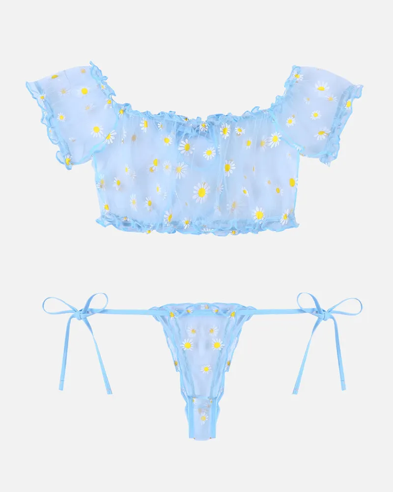 Lace Ruffle Bra and Panty Set