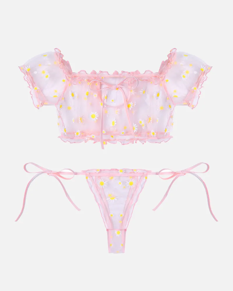Lace Ruffle Bra and Panty Set