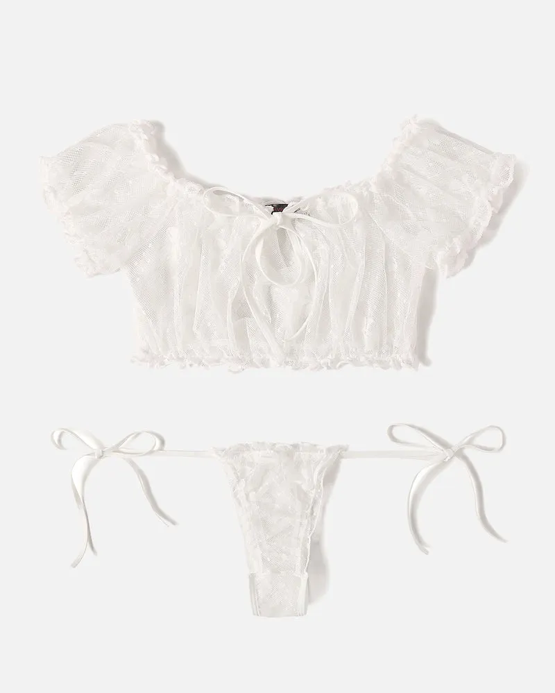 Lace Ruffle Bra and Panty Set
