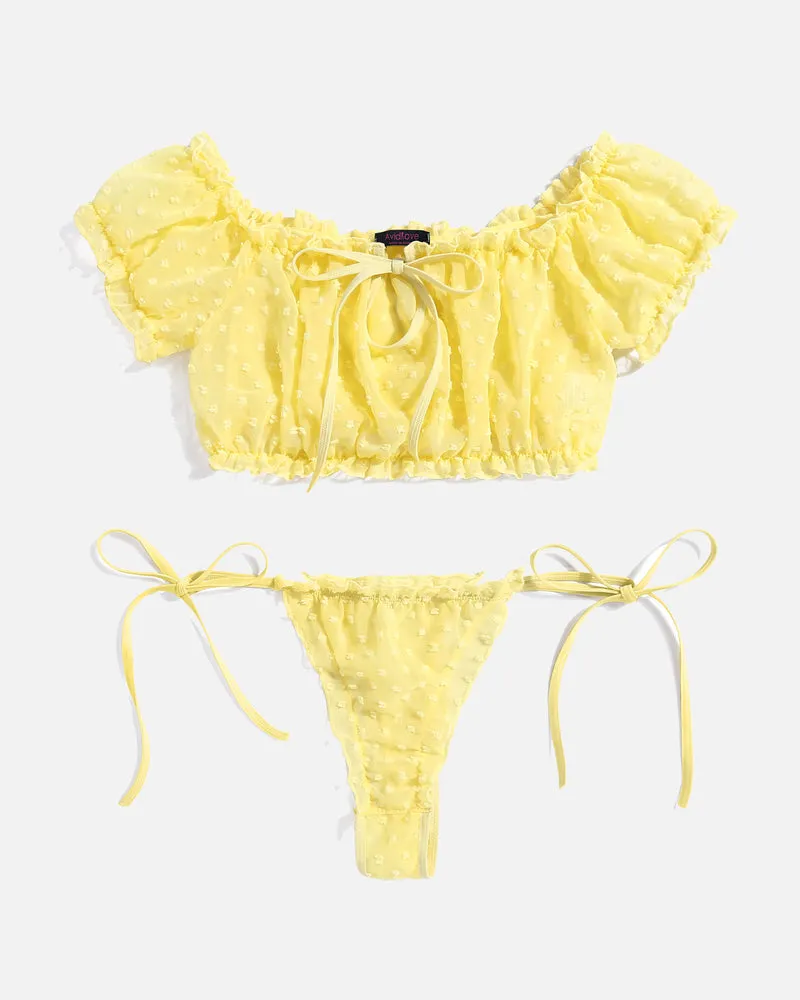 Lace Ruffle Bra and Panty Set