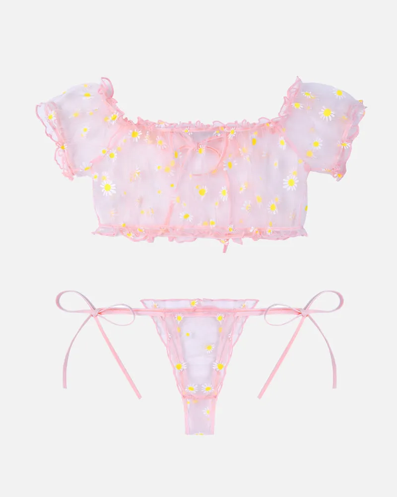 Lace Ruffle Bra and Panty Set