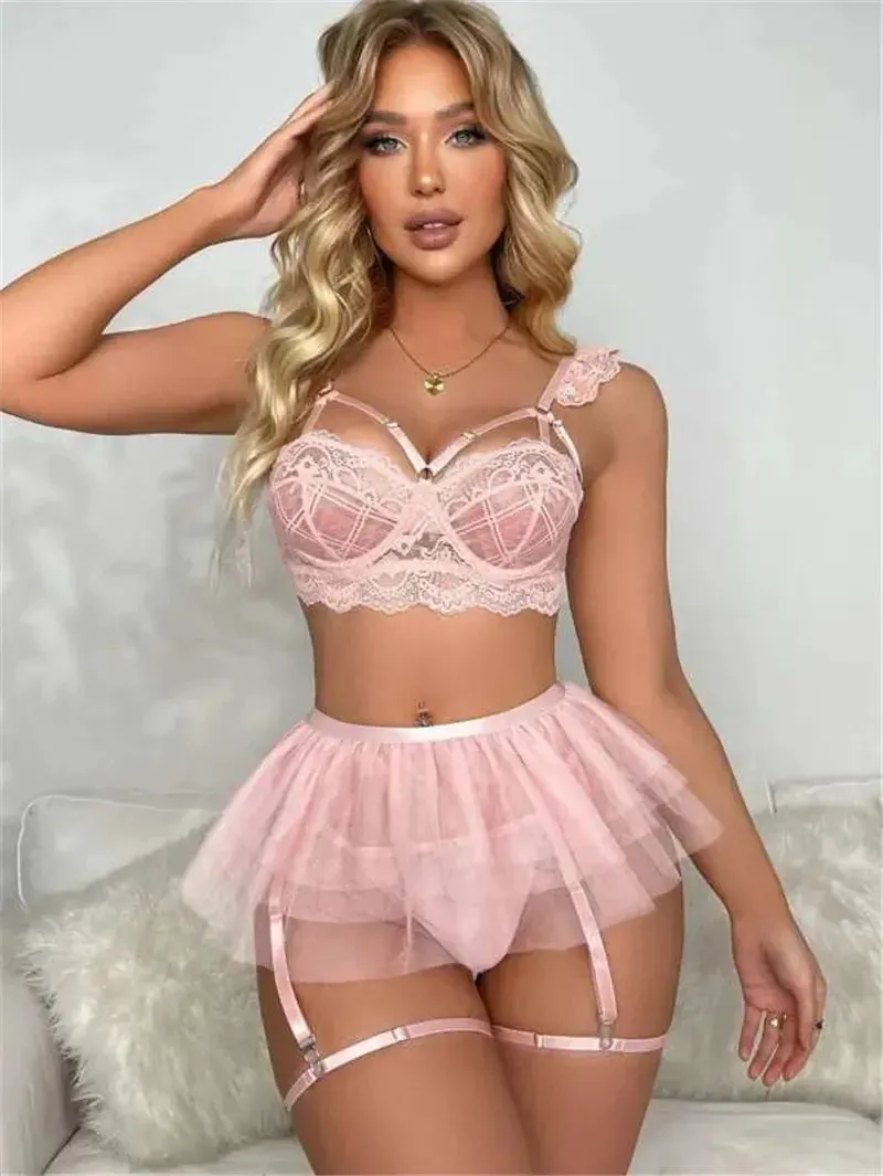Lace Skirt Lingerie Set