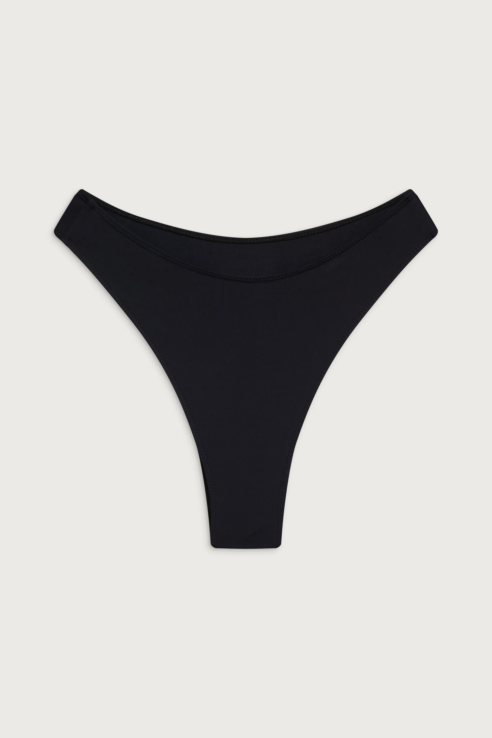 Laura High Waist Cheeky Bikini Bottom - Black