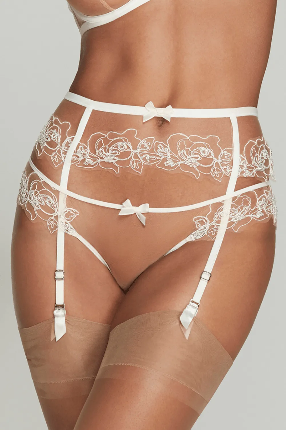Lindie Suspender Belt Ivory