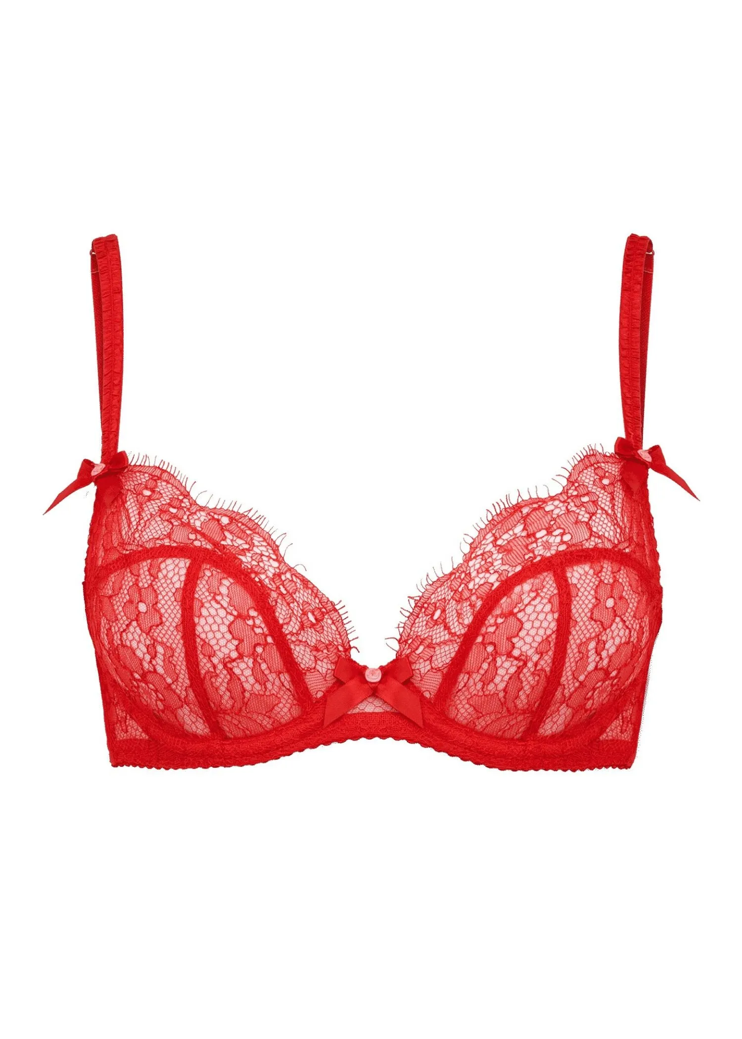 Lorna Lace Plunge Bra (Red)