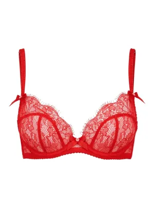 Lorna Lace Plunge Bra (Red)