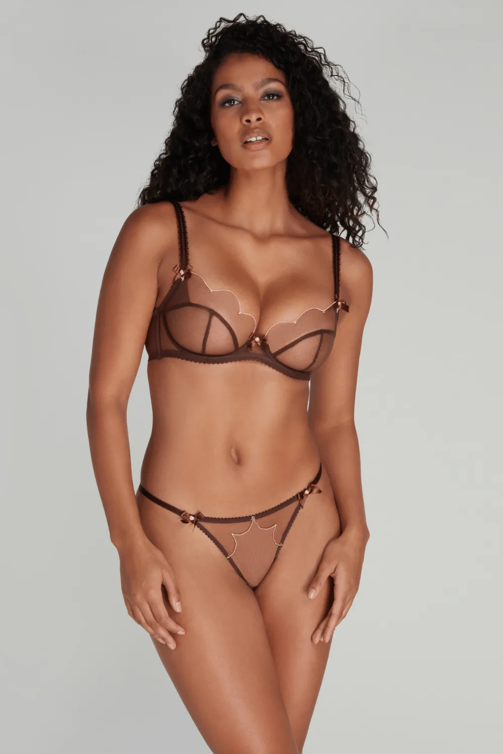 Lorna Plunge Bra in Chestnut
