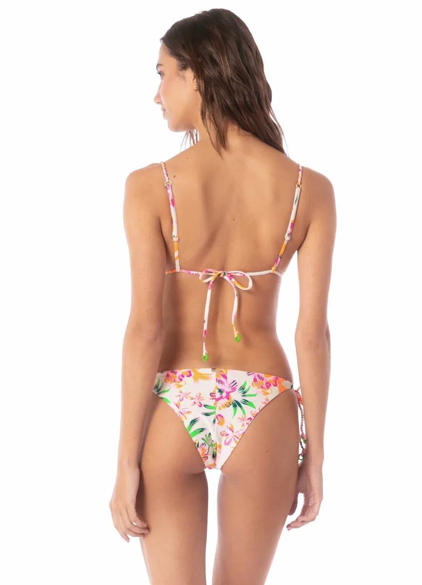 Maaji Bubbly Blossom Palm Glow Upbraid Sliding Triangle Bikini Top