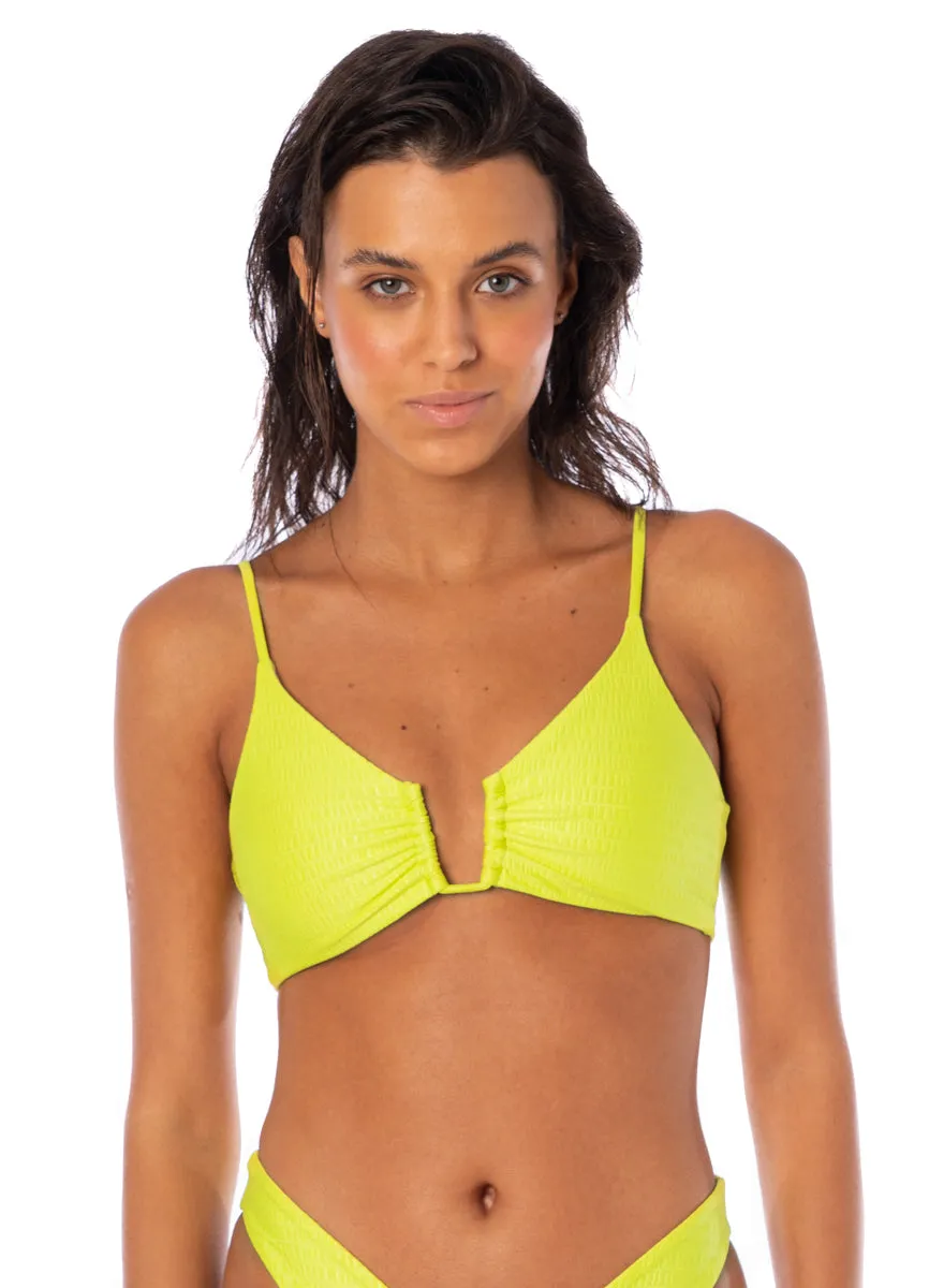 Maaji Lime Green Bia U Wire Bralette Bikini Top