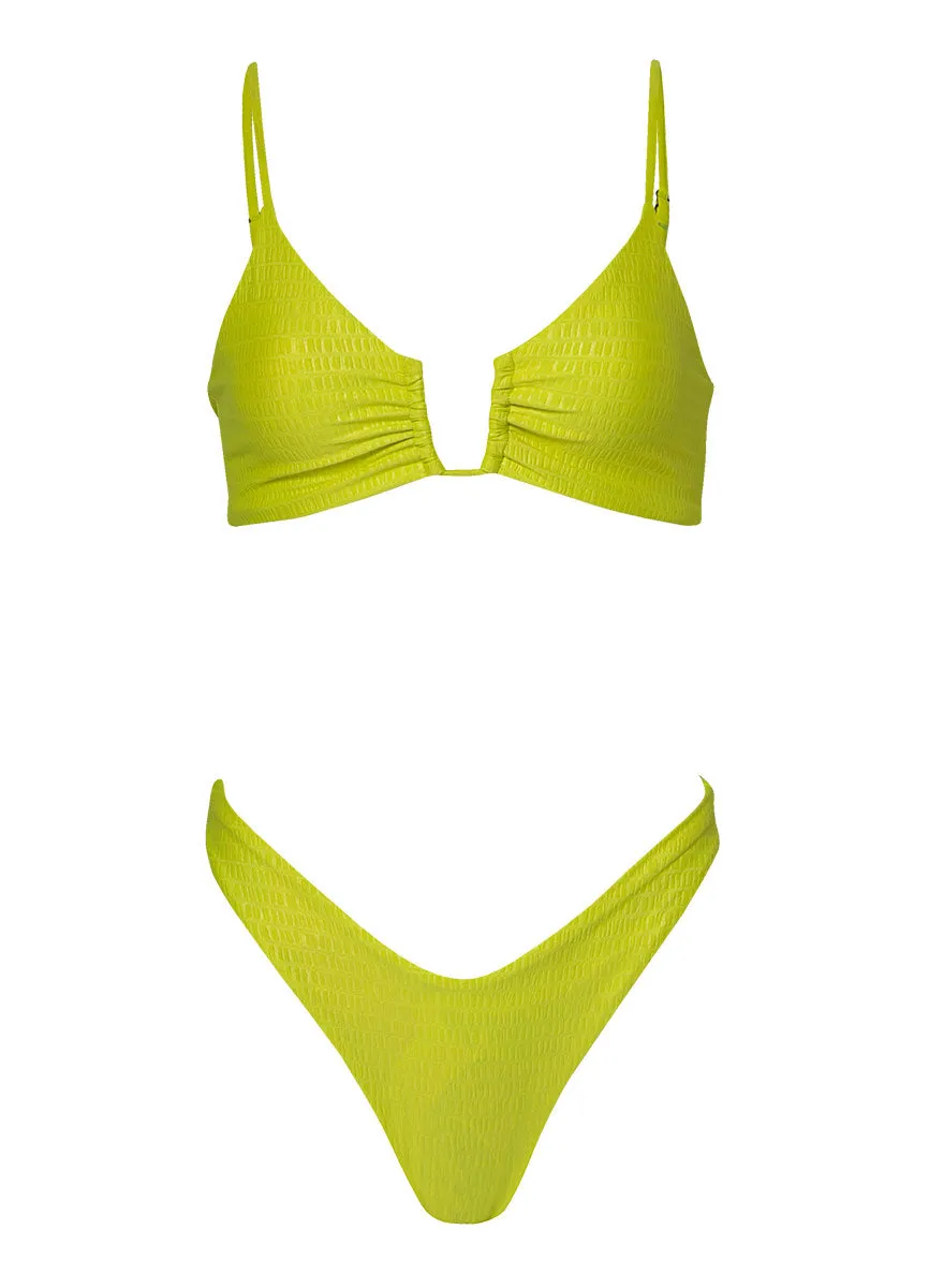 Maaji Lime Green Bia U Wire Bralette Bikini Top