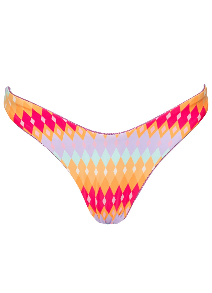 Maaji Pink Prism Splendour Regular Rise Thin Side Bikini Bottom