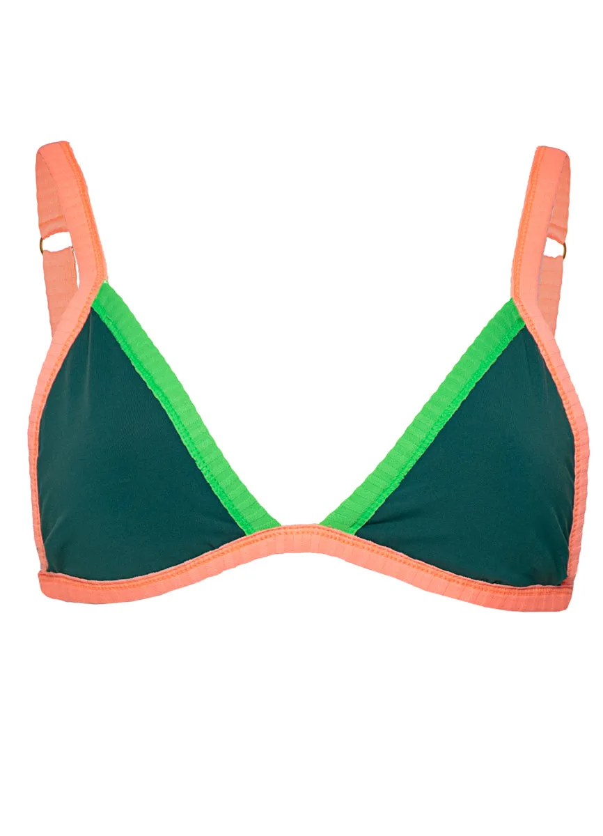 Maaji Striped Mule Rewind Fixed Triangle Bikini Top