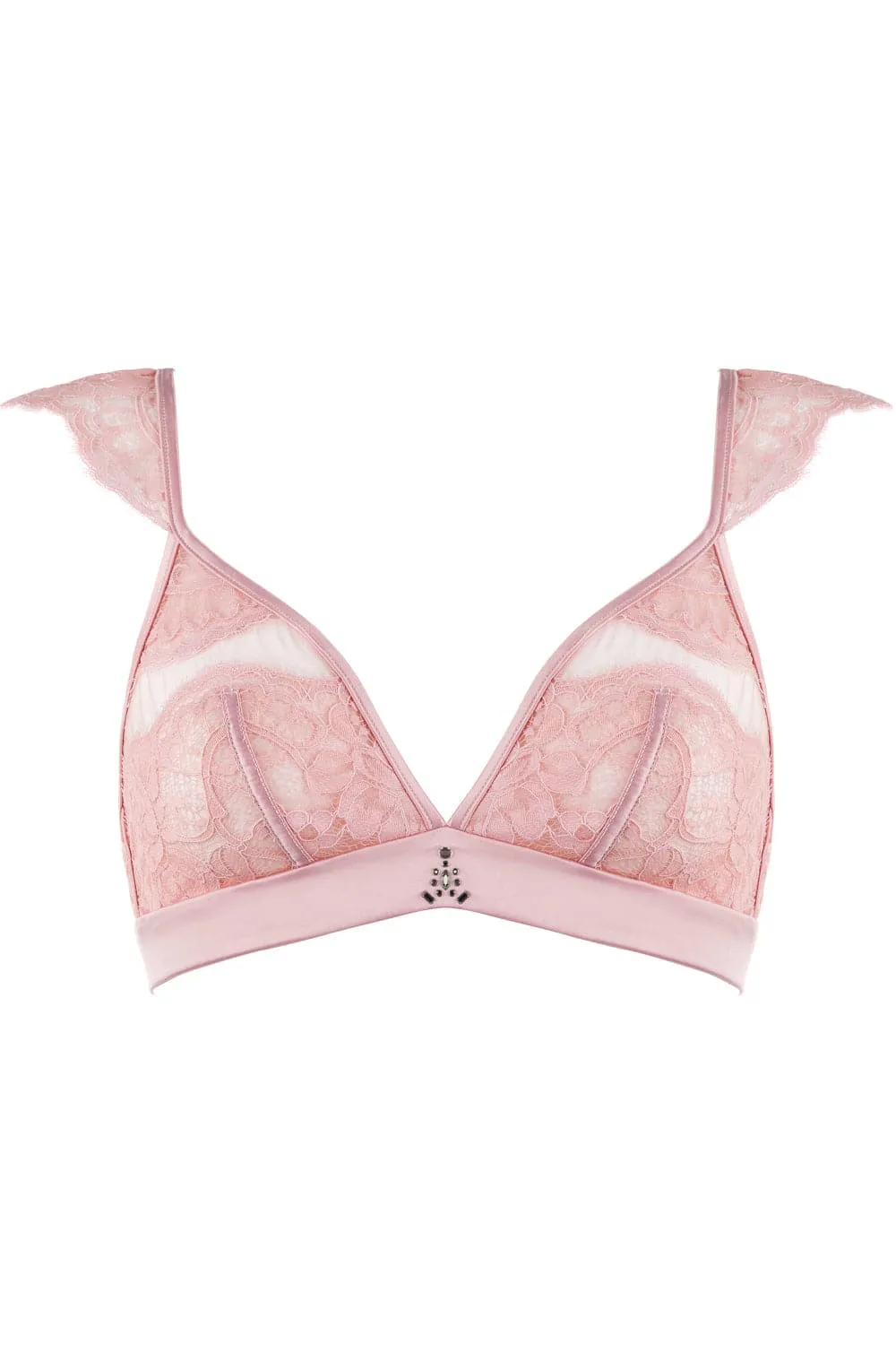 Marlene Triangle Bra with Swarovski Crystals in Pink