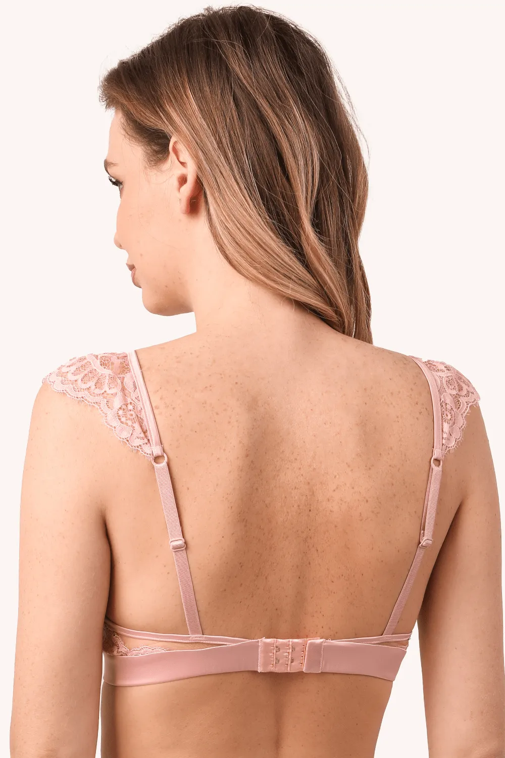 Marlene Triangle Bra with Swarovski Crystals in Pink