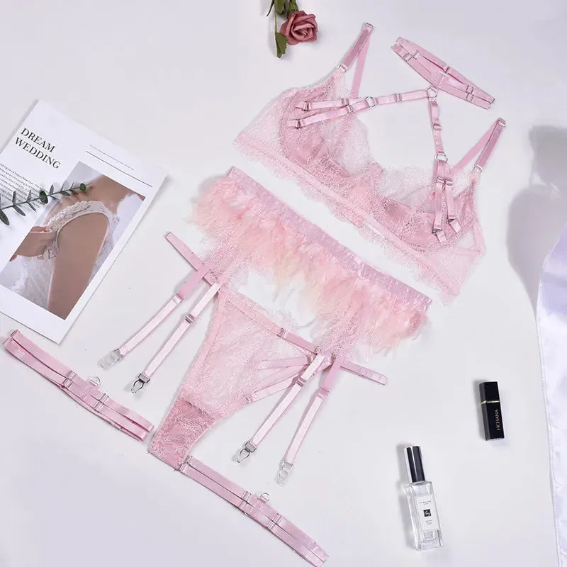 #PB Feather Lingerie Set