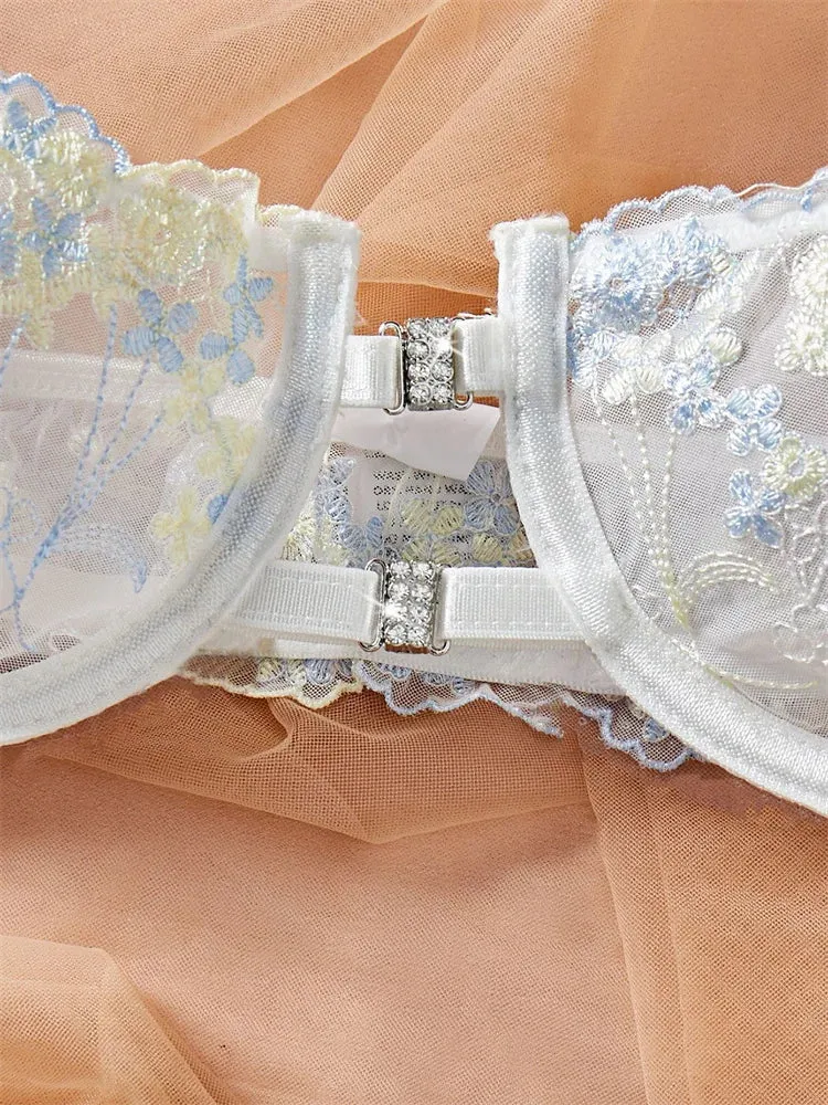 #PB Lace Lingerie Floral Set