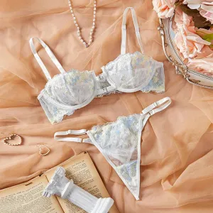 #PB Lace Lingerie Floral Set