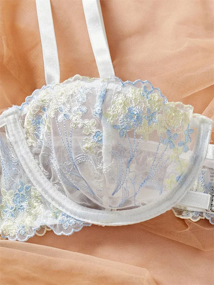 #PB Lace Lingerie Floral Set