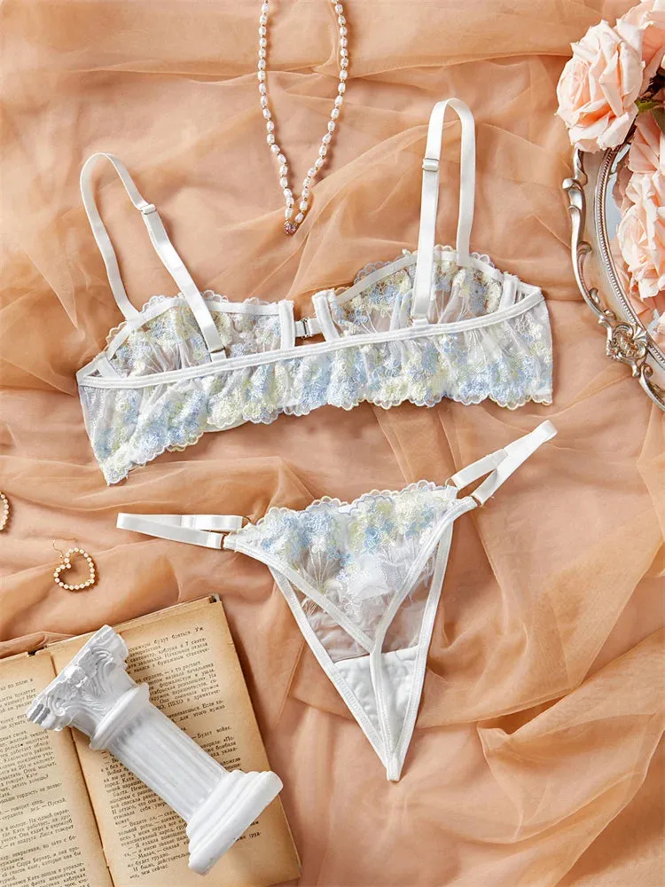 #PB Lace Lingerie Floral Set