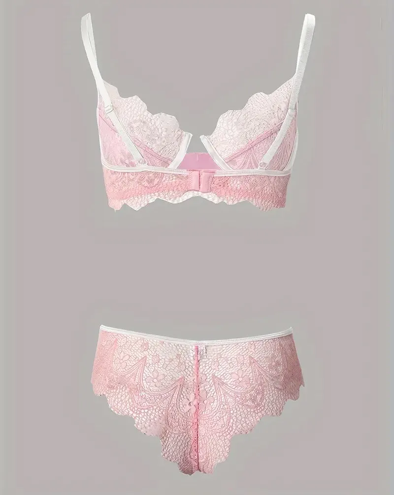 Pink Blush Lace Panty & Bra Set