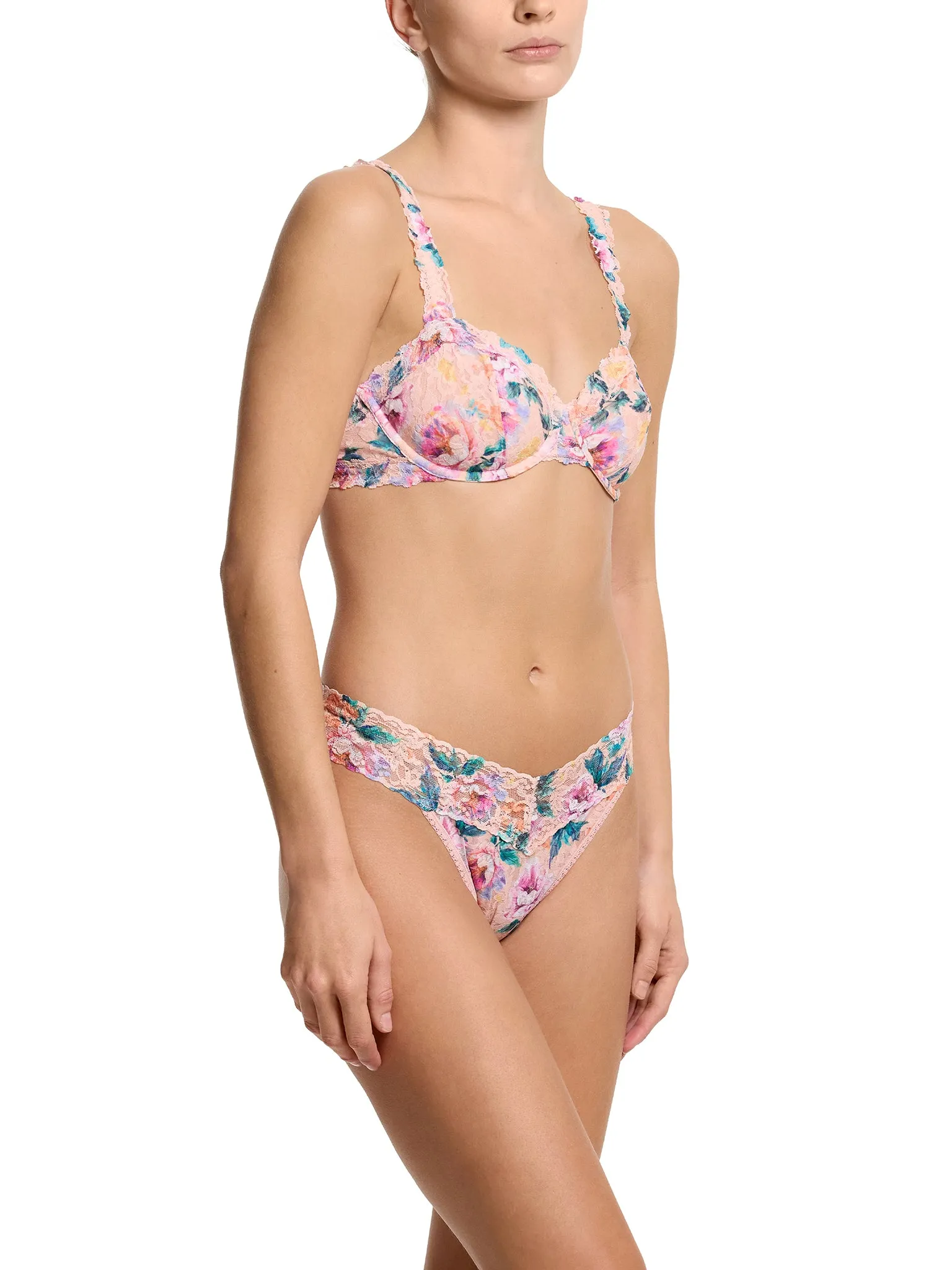 Printed Signature Lace® Original Rise Thong Buy Myself Flowers