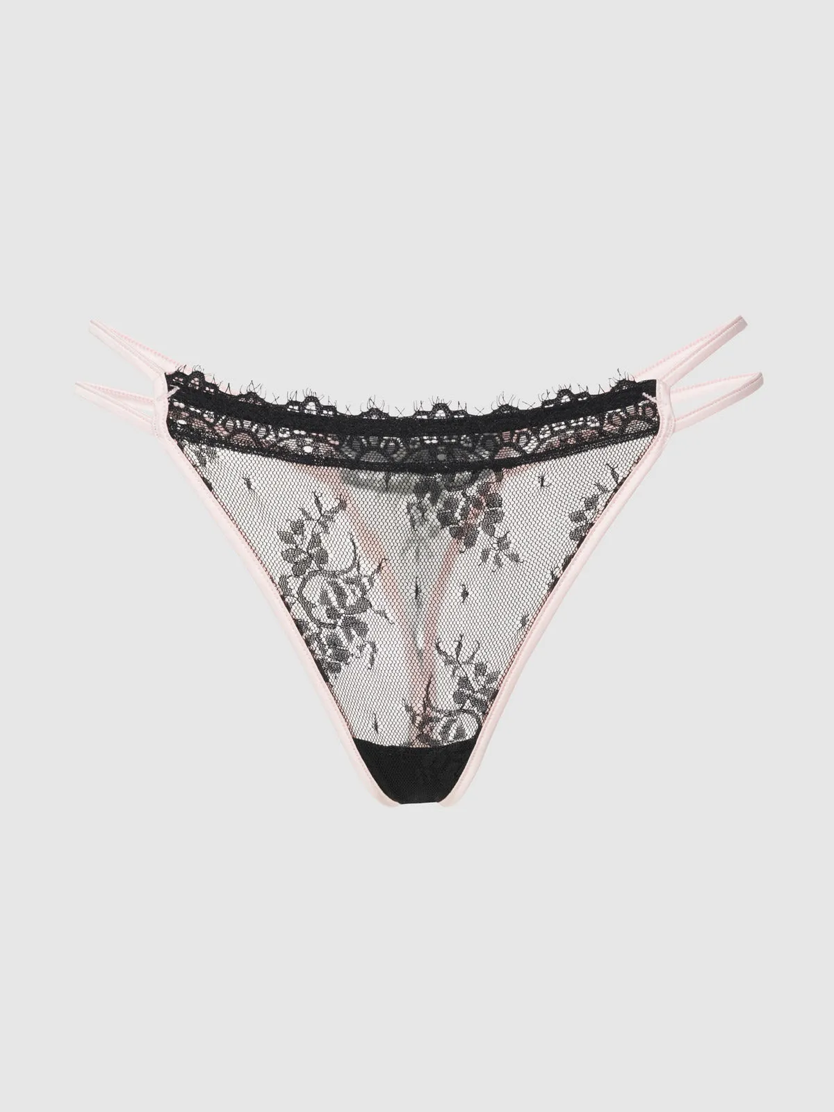 Rosalind Satin Double Banded Lace Thong