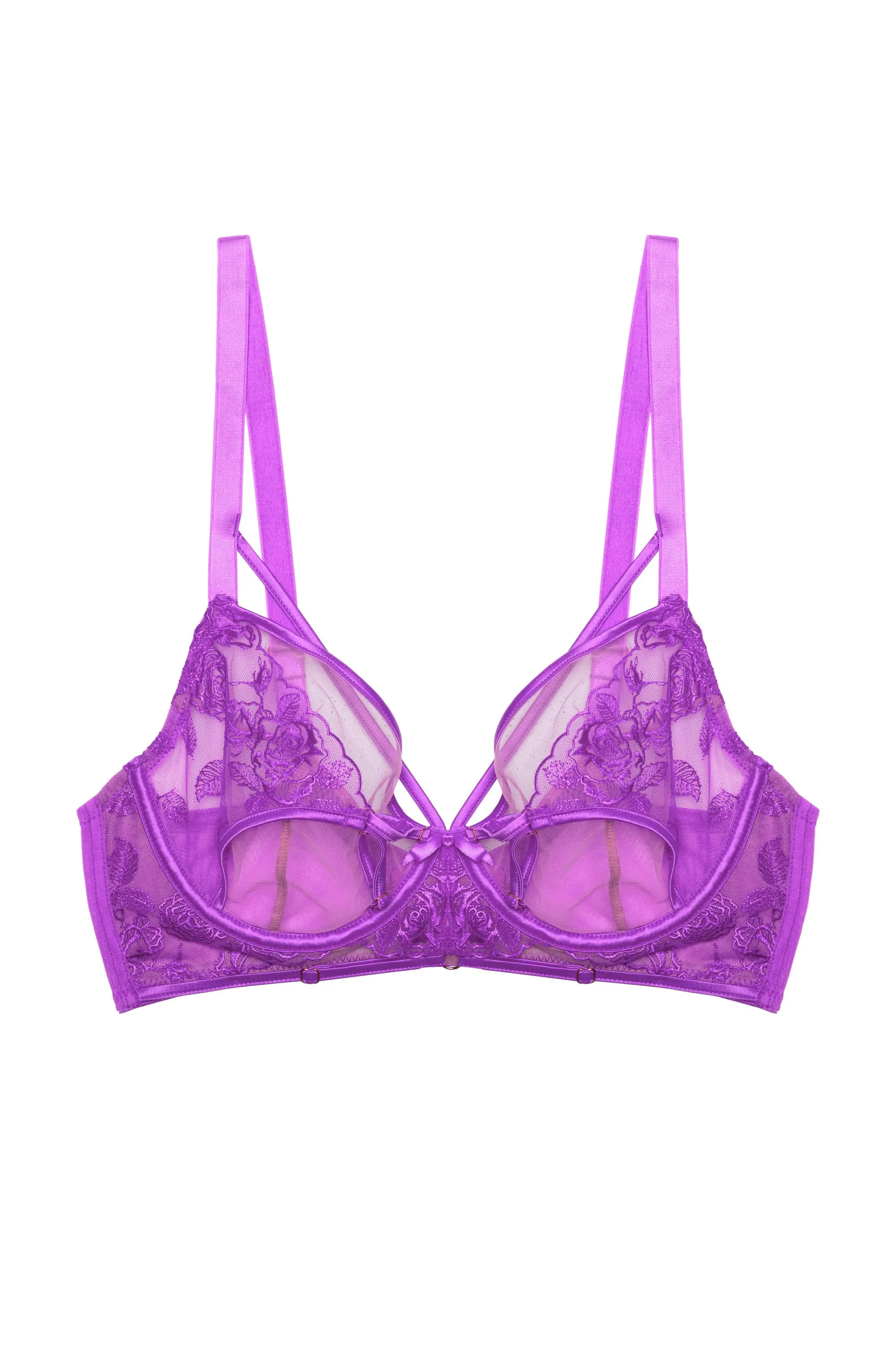 Rosanna Purple Long Line Plunge Bra