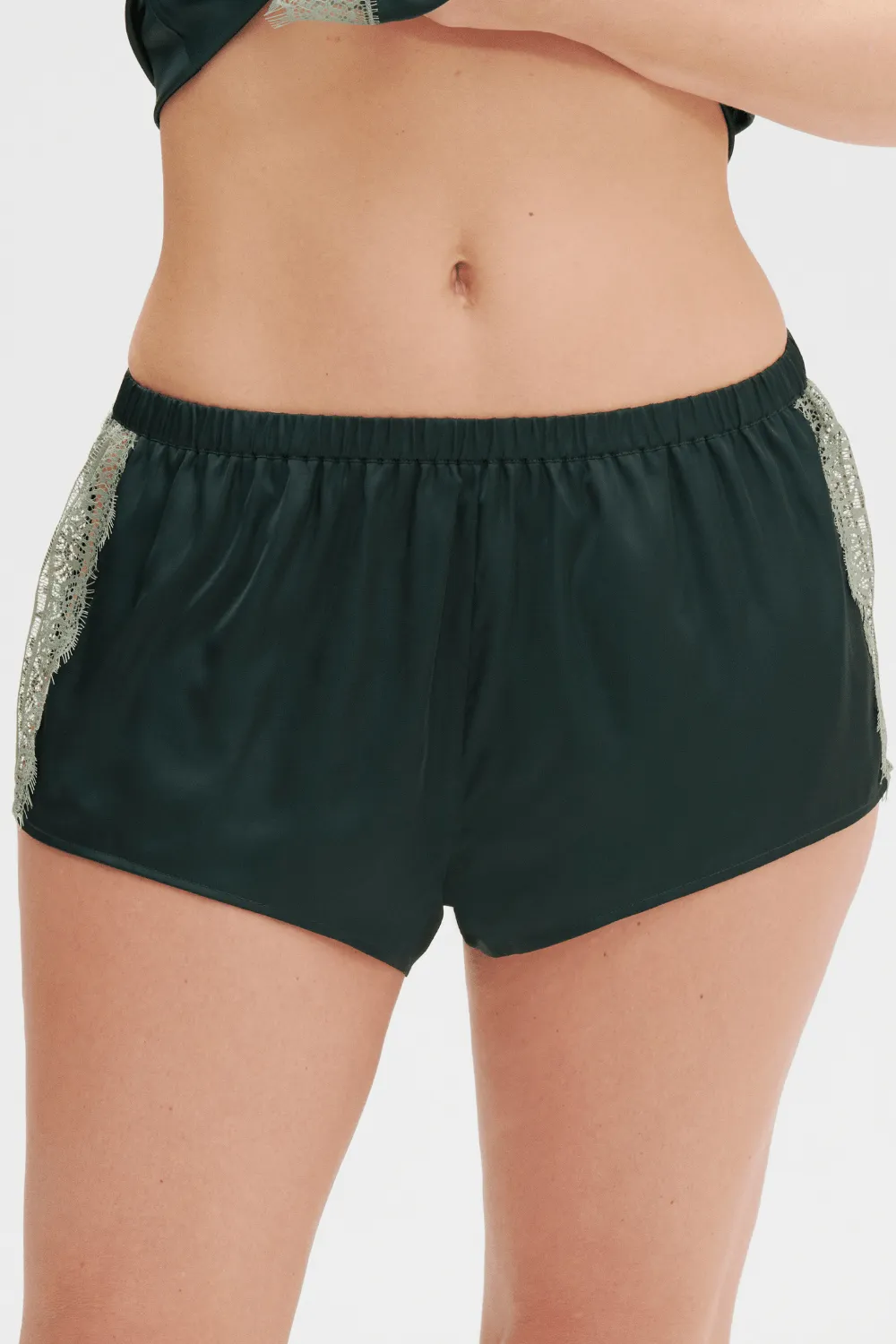 Satin Secrets Short Kolsai Green