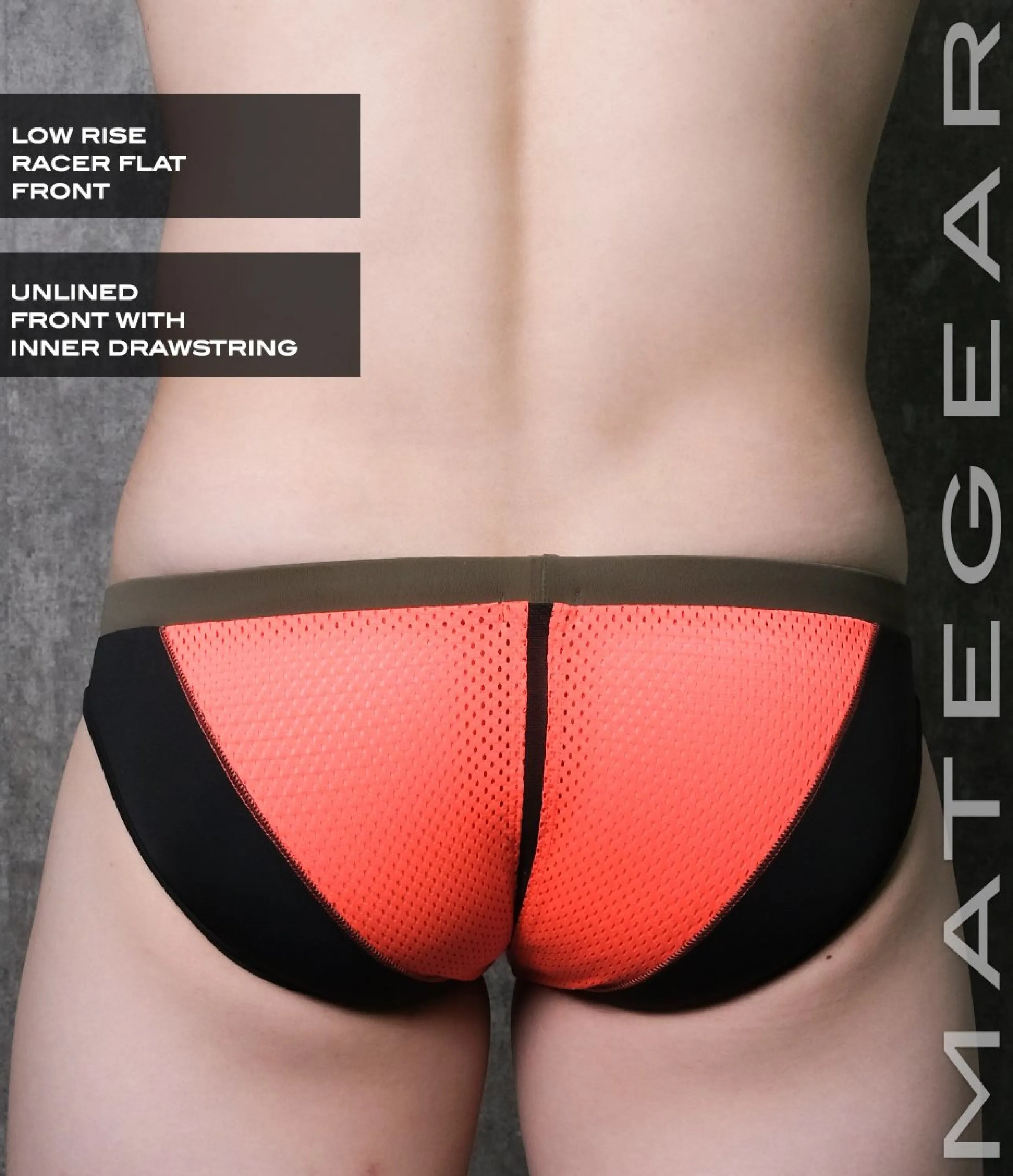 Sexy Mens Swimwear Ultra Swim Racer Bikini - Tak Jae (Low Rise Flat Front / With Drawstring)