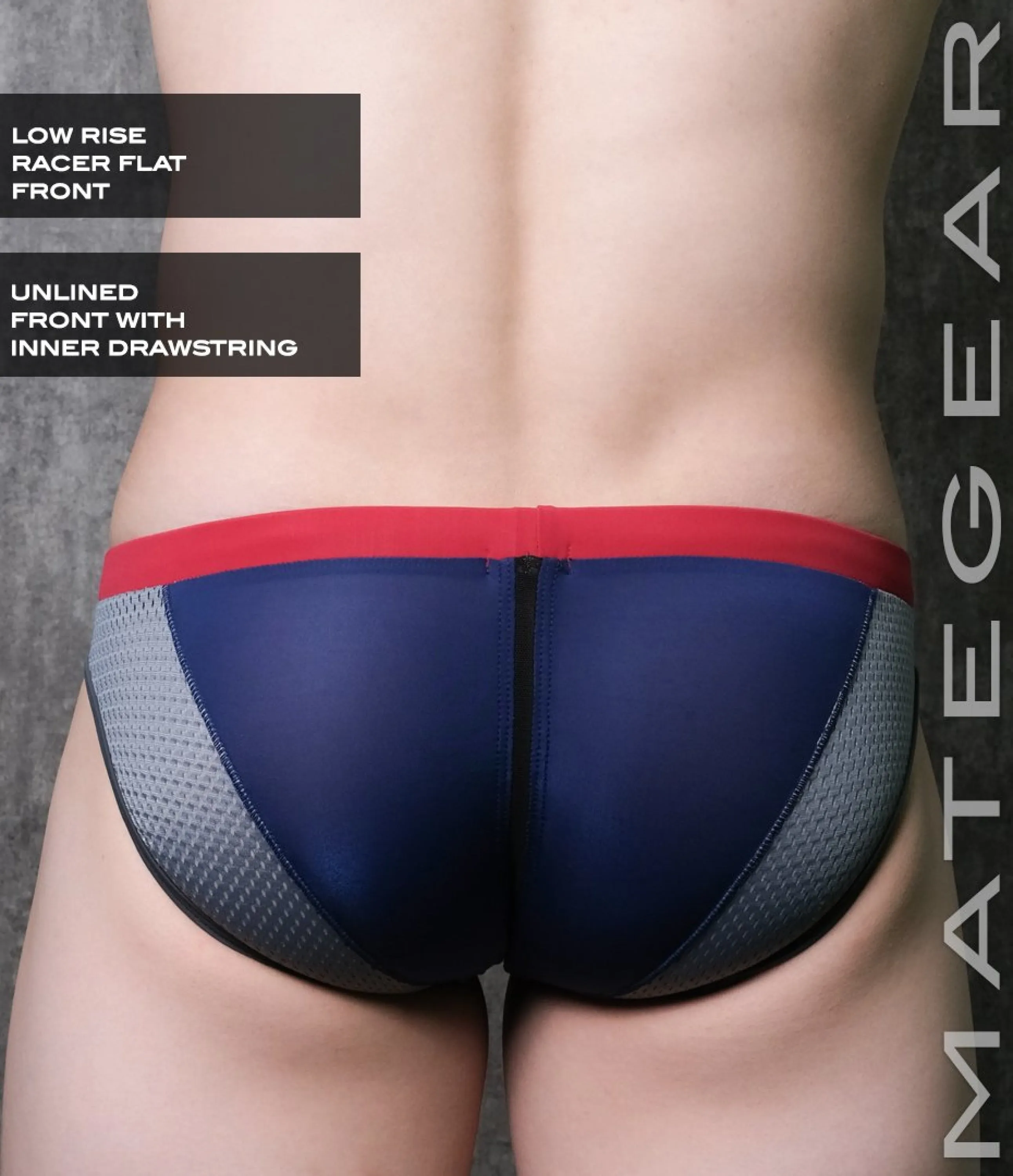 Sexy Mens Swimwear Ultra Swim Racer Bikini - Tak Jae (Low Rise Flat Front / With Drawstring)