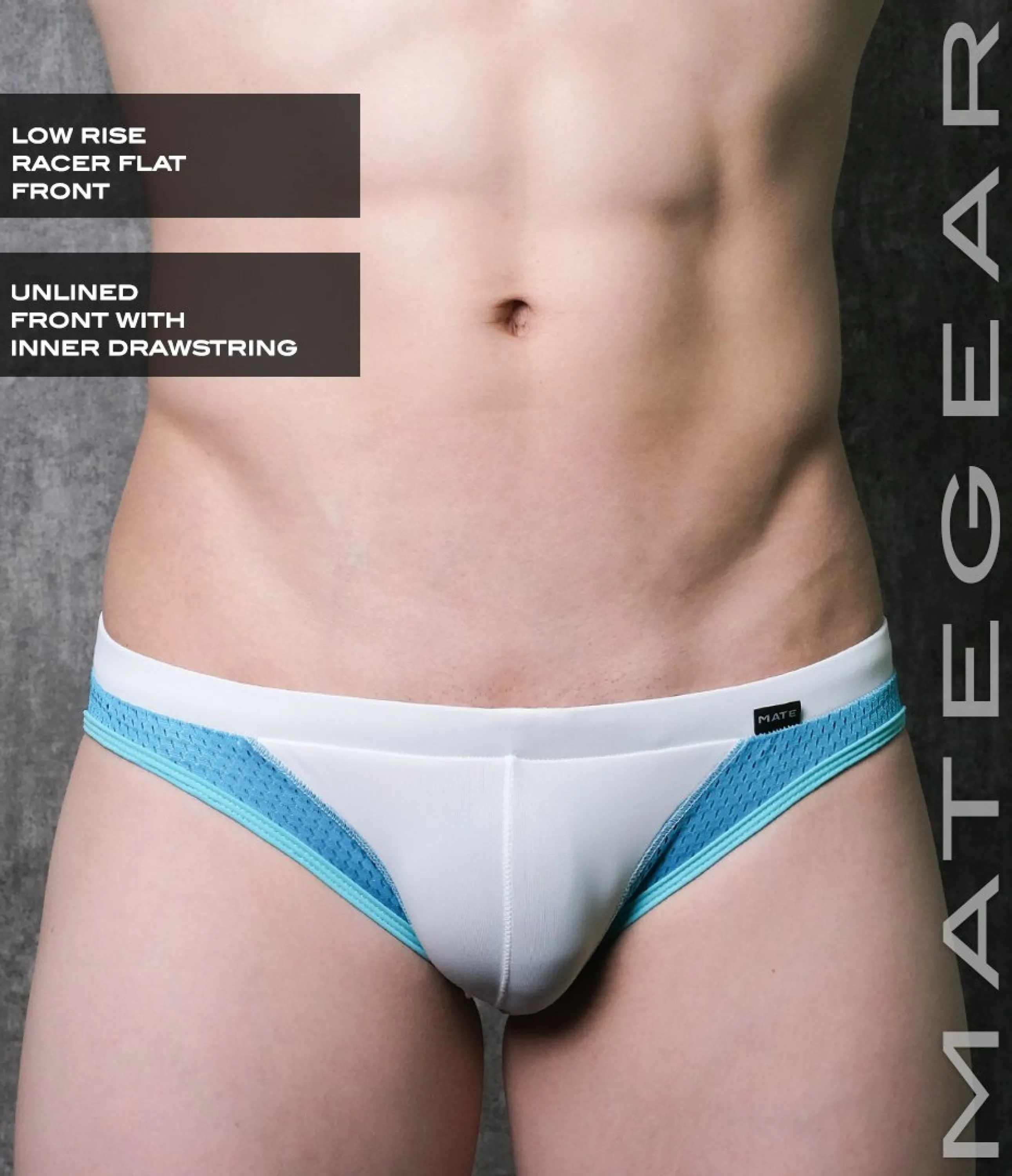Sexy Mens Swimwear Ultra Swim Racer Bikini - Tak Jae (Low Rise Flat Front / With Drawstring)