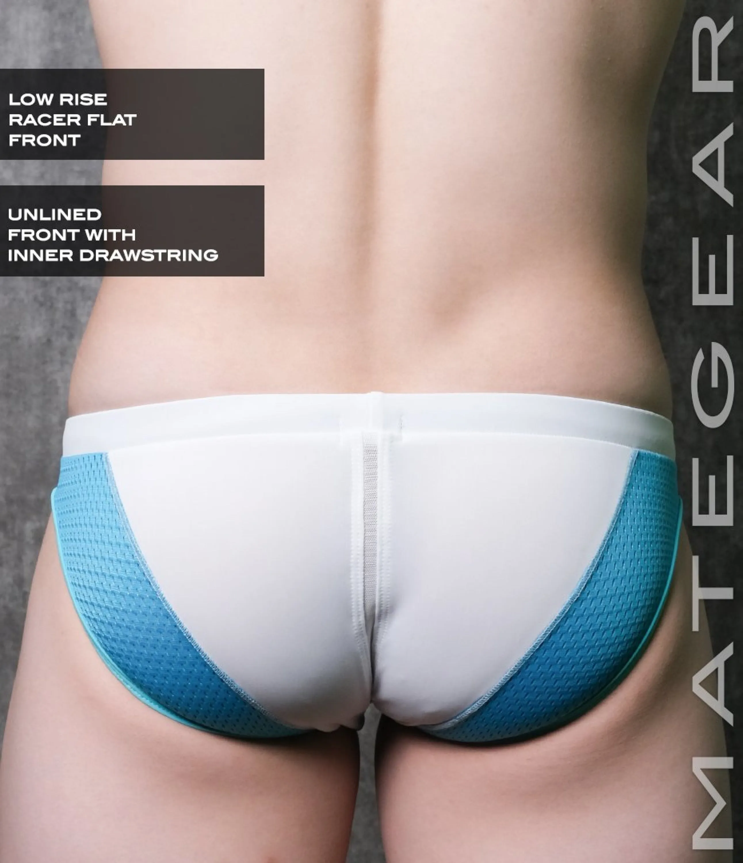 Sexy Mens Swimwear Ultra Swim Racer Bikini - Tak Jae (Low Rise Flat Front / With Drawstring)