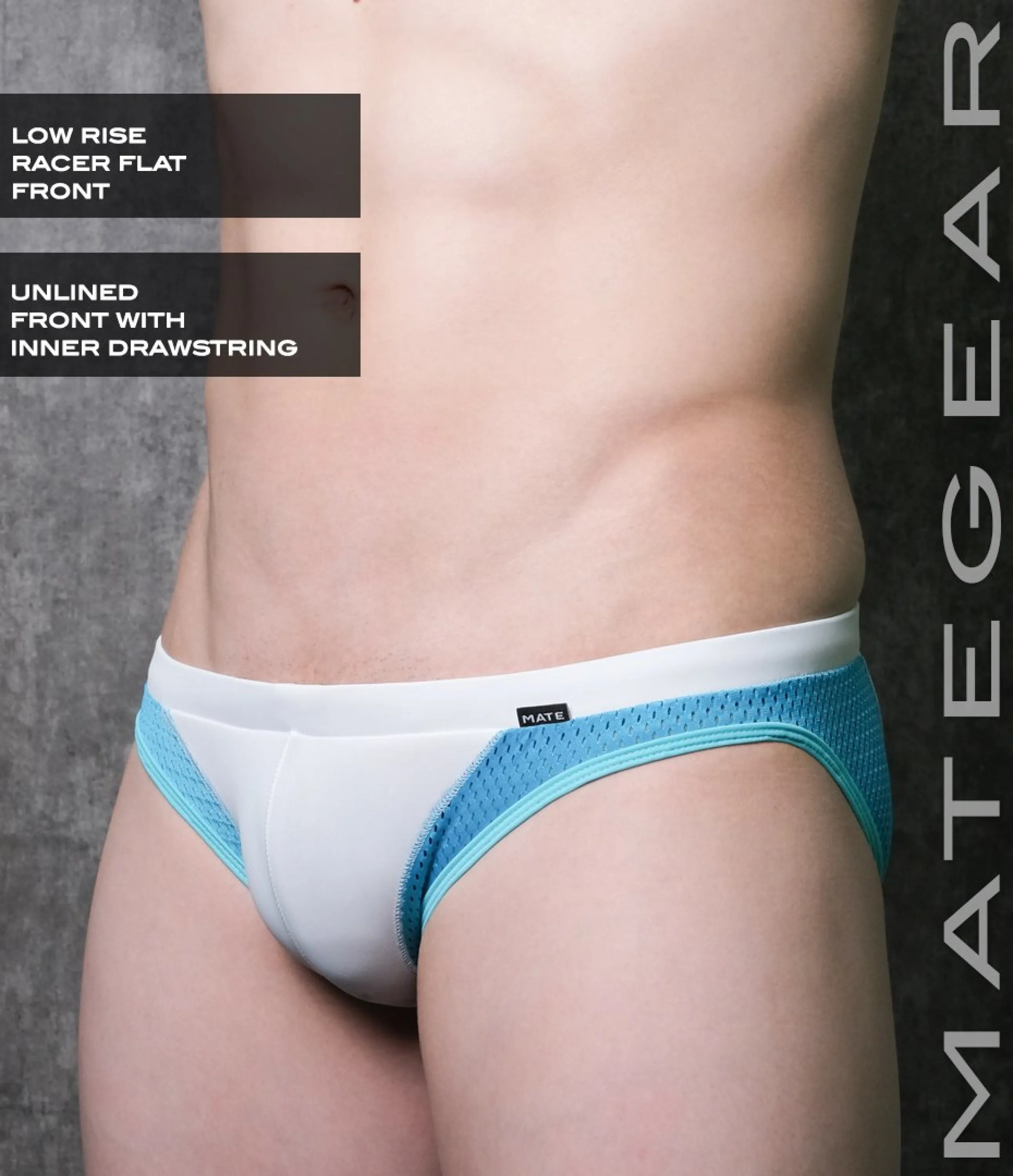 Sexy Mens Swimwear Ultra Swim Racer Bikini - Tak Jae (Low Rise Flat Front / With Drawstring)