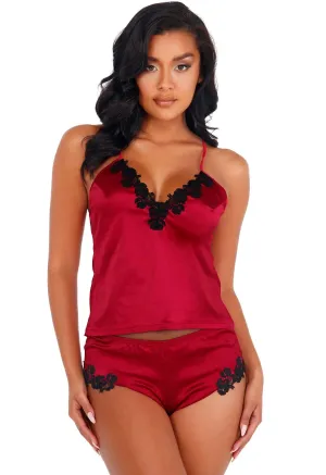 Soft satin short set