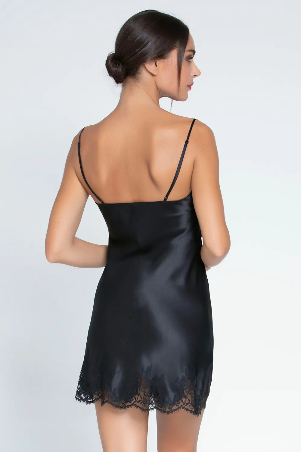 Splendeur Soie Silk Night Dress in Black